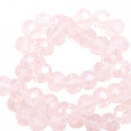 Top Glas Facett Glasschliffperlen 4x3mm rondellen Silk peach opal-pearl shine coating